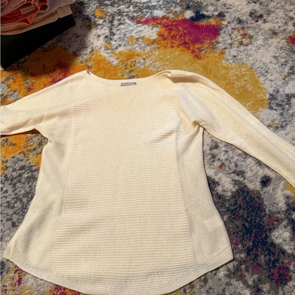 Pure Collection Cream Cashmere Sweater